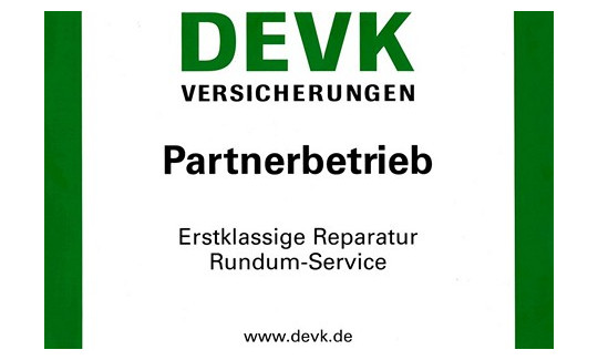 Unser Partner Logo DEVK Partnerbetrieb